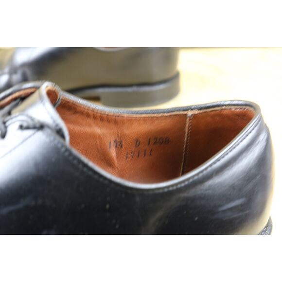 Allen Edmonds Shoes Mens 10.5D Black Leather Delray Oxford Split Toe Dress USA - Picture 5 of 6